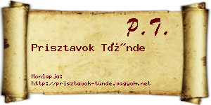 Prisztavok Tünde névjegykártya